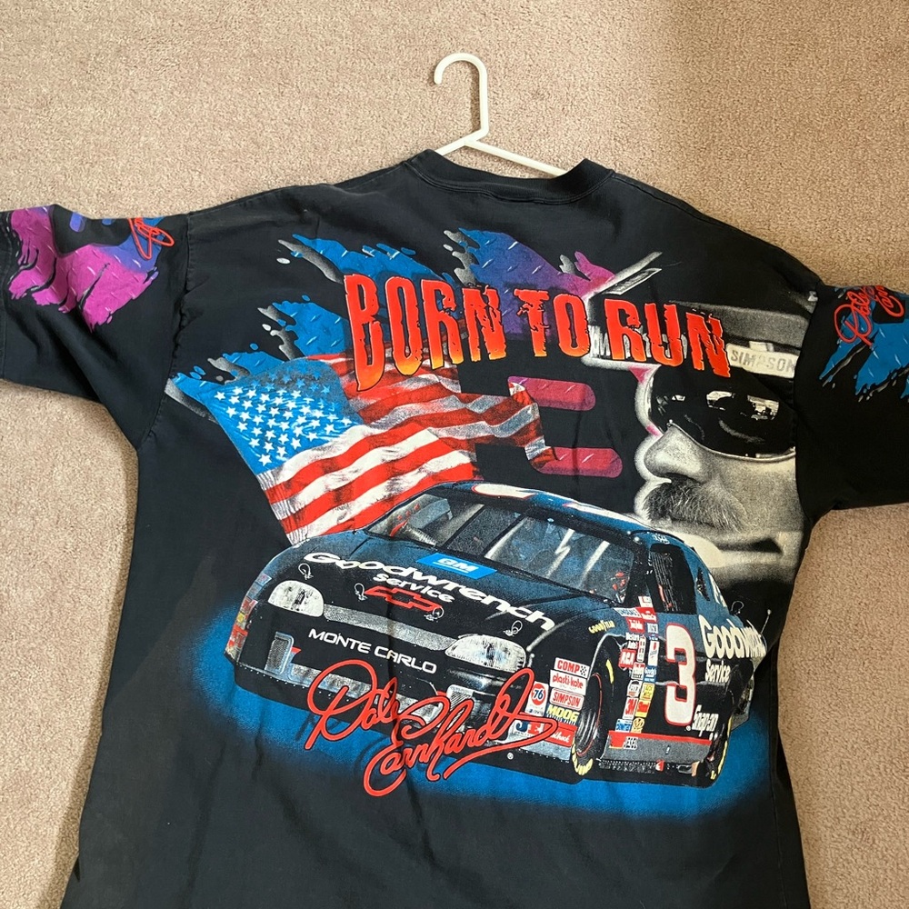 Vtg Dale Earnhardt All over print shirt
